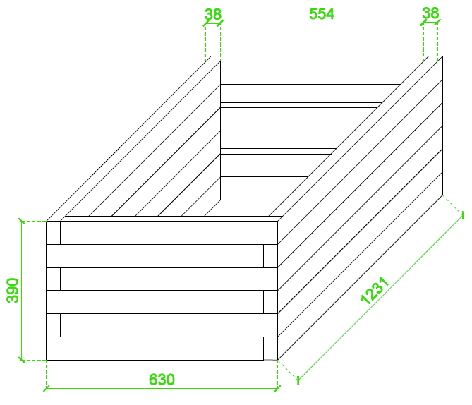 WARZYWNIK DREWNIANY TYP XL SLIM