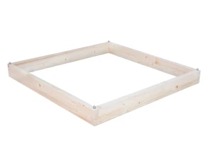 Warzywnik drewniany typ XL niski - Podwyższona grządka - XLHN 123x123x13 cm