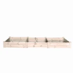 Modułowy warzywnik drewniany potrójny średni - Podwyższona grządka - ZM3S 331x117x32 cm