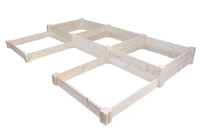 Modułowy warzywnik drewniany litera C - Podwyższona grządka - ZM3S2N 331x224x32 i 17 cm