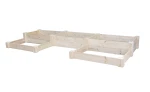Modułowy warzywnik drewniany litera C Slim - Podwyższona grządka - ZM3S2N Slim 331x143x32 i 17 cm