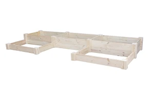 Modułowy warzywnik drewniany litera C Slim - Podwyższona grządka - ZM3S2N Slim 331x143x32 i 17 cm